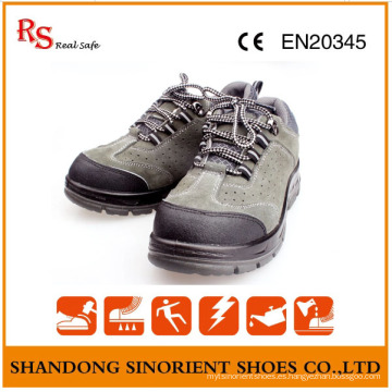 Zapatos de seguridad transpirables de alta resistencia de cuero de gamuza en stock